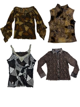 Earthy Y2K glam vibe tops: RE-021