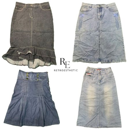 Y2K IT Girl Denim Long Skirts RE-2665