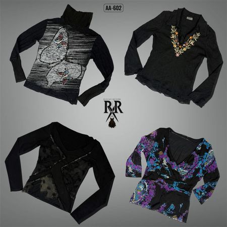 Y2K The Black Rave Full Sleeve Tops (AA-602)