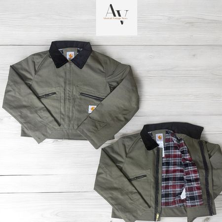 Carhartt rework style cropped jacket in green