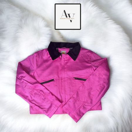 Carhartt rework style pink cropped jacket