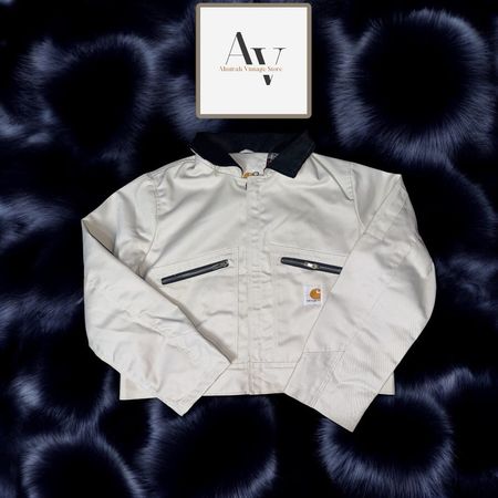 Carhartt rework style cream cropped jackets