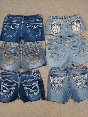 HD1275 Ladies Upcycled Y2K Denim Micro Mini Shorts