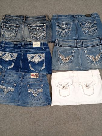 Had1271 Faldas Micro Mini de Denim Upcycled Y2K para Mujeres