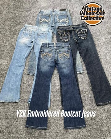 Y2K Embroidered Bootcut Jeans - (25/12$