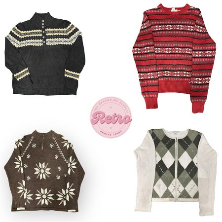 Pull en tricot à zip Y2K Argyle | Style vintage preppy | Mode de rue hivernale