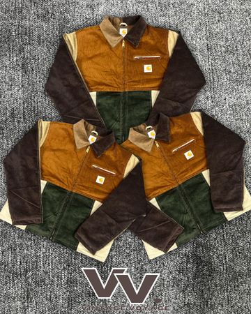 Carhartt reworked style corduroy patchwork Detroit jackets #2612