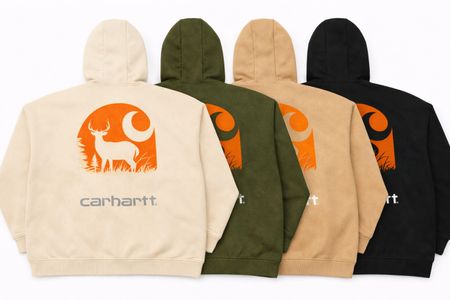 CR1076 Upcycled  Carhartt Back Print Hooded Jacket