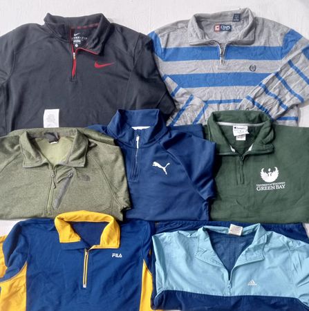 CR5725 Vintage Mixed Branded Quarter-Zip Sweatshirts