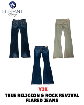 Y2KTrue Religion & Rock Revival Jeans a zampa - EV1597