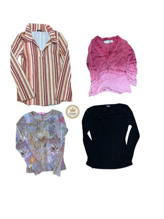 Y2k long sleeve Ruffles mesh tops 10 pcs At 204