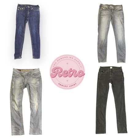 Y2K Vintage Denim Jeans | Classic Wash Retro Fit | Streetwear Inspired Everyday Jeans (E)