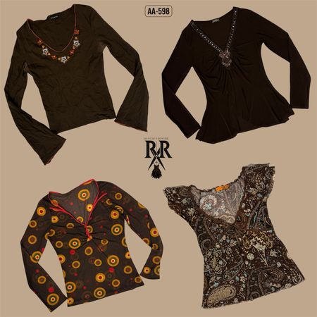 Y2K Earthy Tone Mix Tops (AA-598)