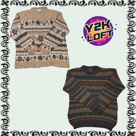 Coogi-Style Pullover Mix Y2K