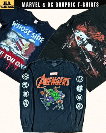 Mixed Comics Marvel DC Graphic T-Shirts