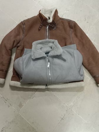 Leather Sherpa jacket