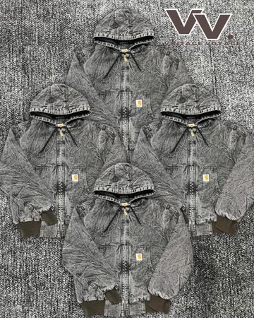 Chaquetas activas de lavado ácido gris oscuro estilo reworked de Carhartt #2712