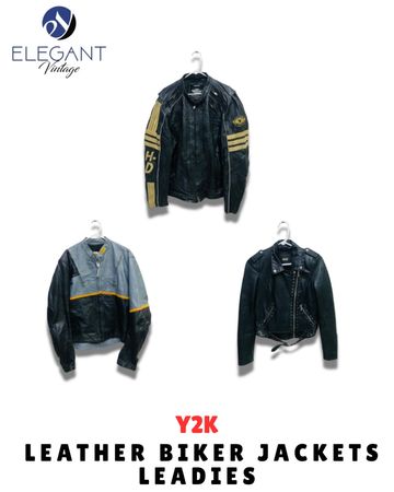 Veste en cuir de motard Y2K pour femmes - EV1610