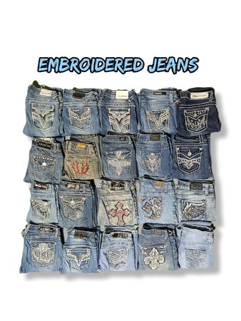 Bestickte Jeans