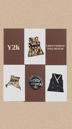 Y2K Urban Serene Poly blouse