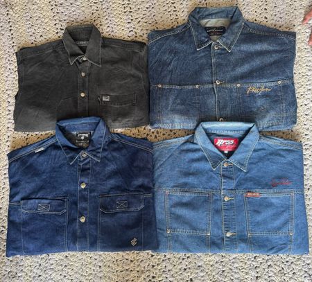 Denim hip hop shirts