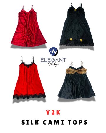 Y2K Silk Cami Tops - EV1625