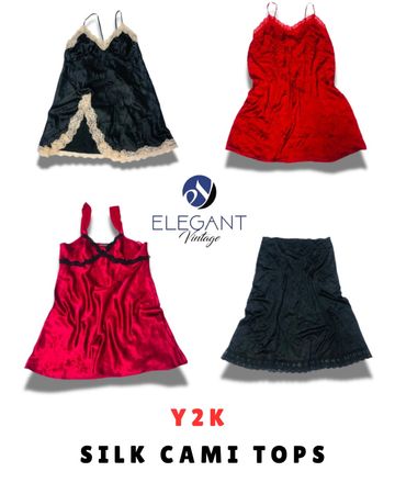 Y2K Silk Cami Tops - EV1626