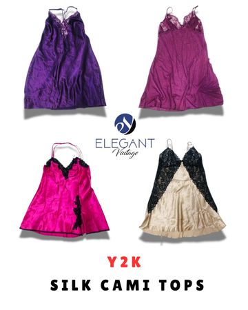 Y2K Silk Cami Tops - EV1632