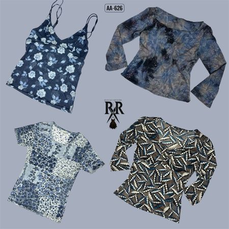 Y2K Midnight Bloom Mix Tops (AA-626)