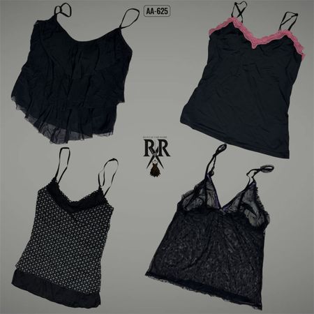 Y2K Black Gothic Cami Tops (AA-625)