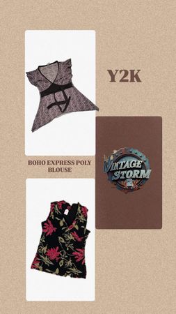 Y2K Boho Express Poly Blouse