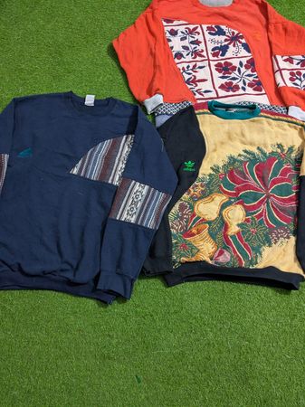 Upcycle Adidas tapestry blanket sweatshirt & sweater