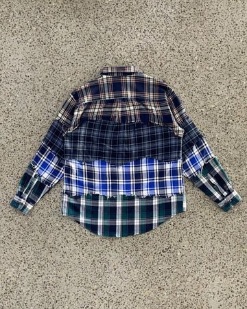 Upcycled Patchwork Face Flannel Shirt