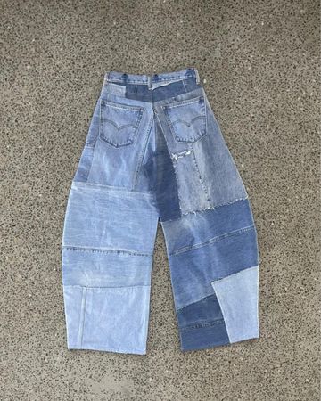 Upcycled Patchwork Balloon Denim Hose