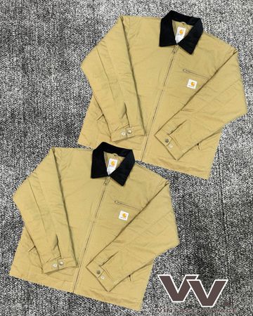 Carhartt reworked style cream colour button Detroit jackets #3012