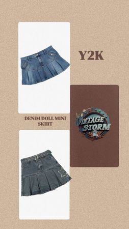 Y2K Denim Doll Mini Skirt