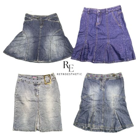 Y2K NYC IT Girl Denim Midi Skirts RE-2679