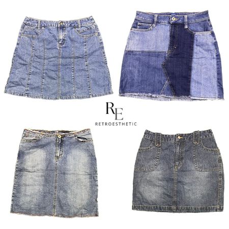 Y2K  NYC IT Girl Denim Midi Skirts RE-2681