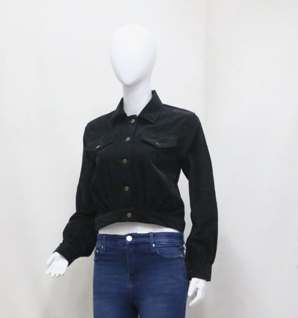 CR1090  Upcycled Cropped Cordoury Jacket