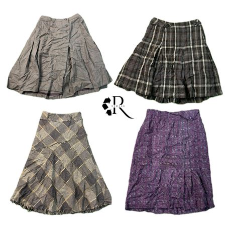 Jupes maxi en mélange de laine Y2K Cow Girl RW-1425