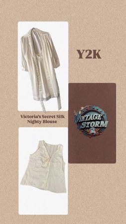 Y2K Victoria Secret Silk Nighty Blouse