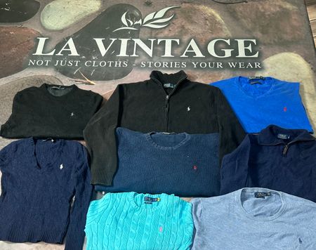 Luxury Polo Style Knitwear Mix – V-Neck, Round Neck & Quarter Zip Sweaters | Grade A Stock