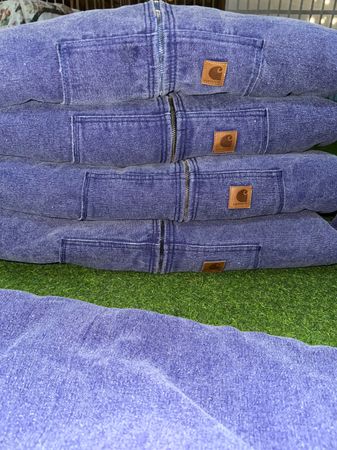 Rework Style Acid Wash Blue Carhartt Hooded Jackets