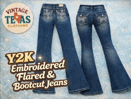 Y2k Embroided Flared & Bootcut Jeans