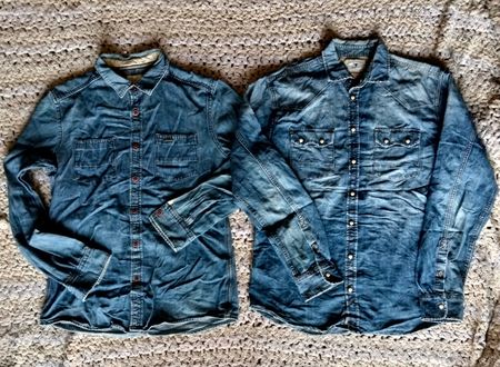 15 Stück Denim Modehemden