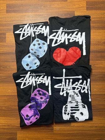 Stussy rework style mixed print t shirts