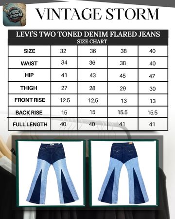 Upcycled Levi’s Two Toned Denim Flared Jeans