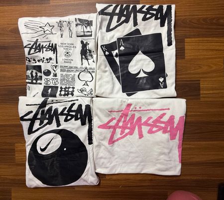Stussy rework style mixed print t shirt