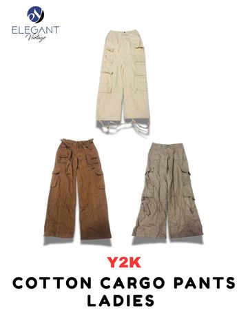 Y2K Cotton Cargo Pants Ladies - EV1763