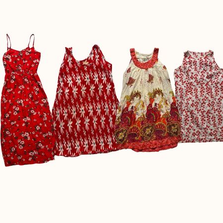 Y2K Red Floral Dress Bundle(Dr-005)